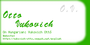 otto vukovich business card